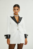 Aurora Siyah-Beyaz Blazer Elbise