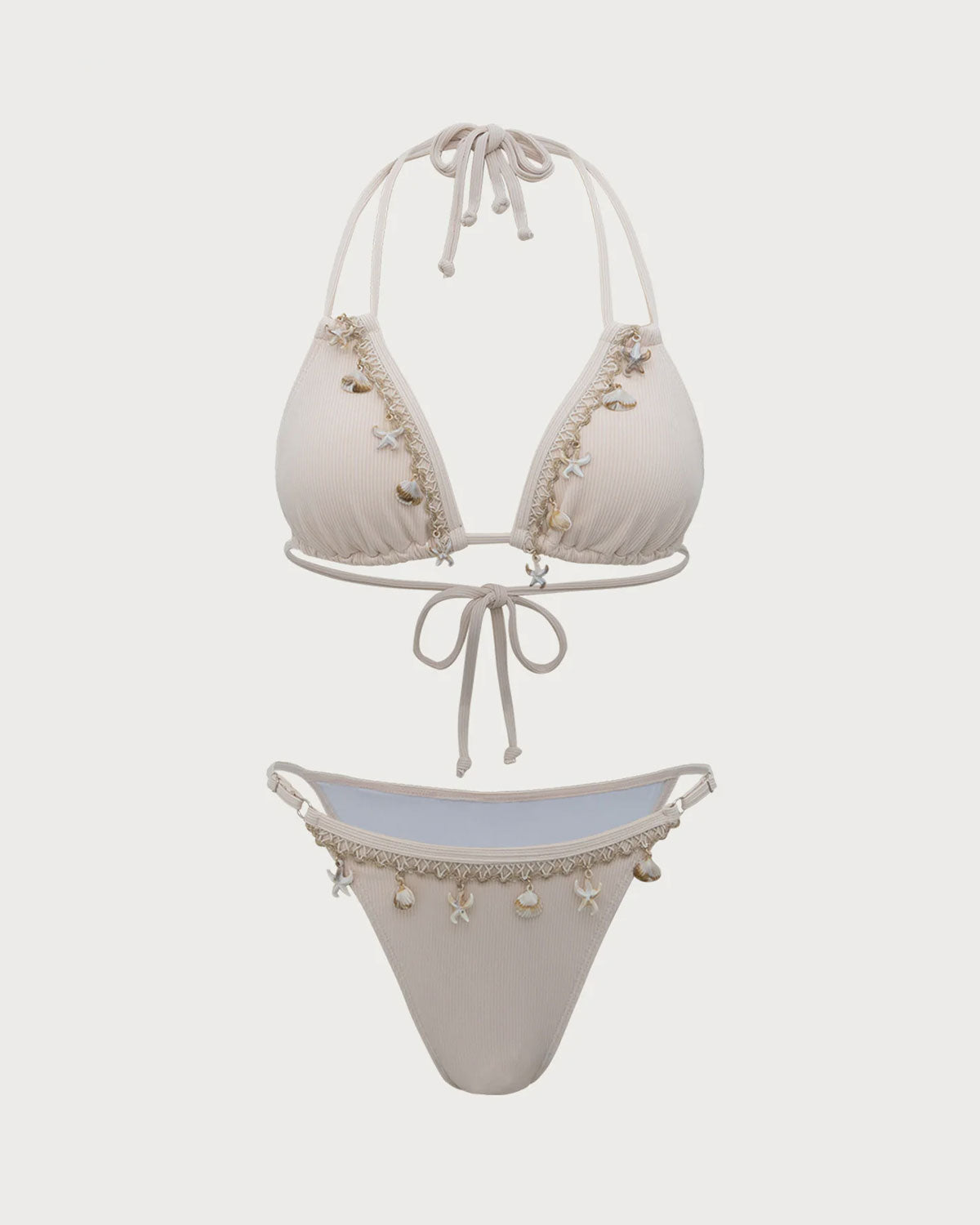 Sueña Beyaz Deniz Kabuğu İşlemeli Bikini Takımı