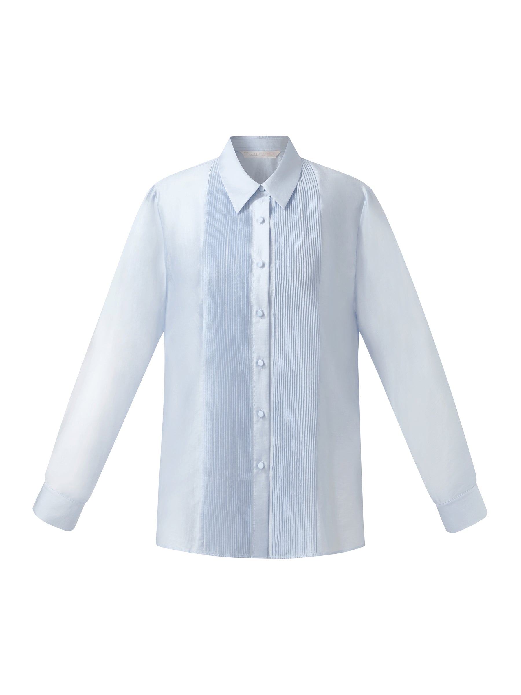 Tencel Karışımlı Önü Pileli Kadın Gömleği