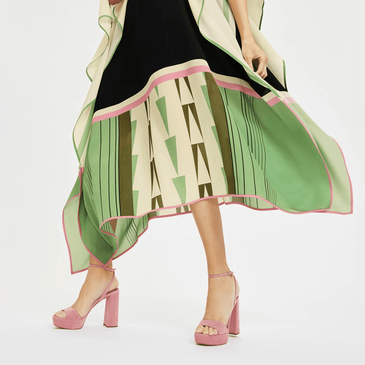 Glamour Geometrik Desenli Kaftan