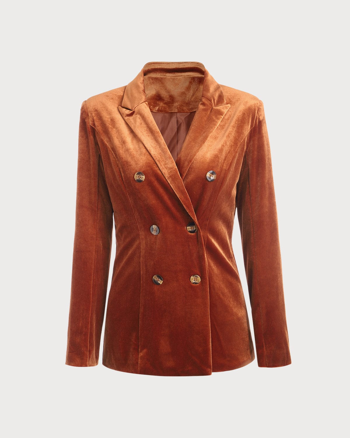 Sueña™ Yakalı Kruvaze Kadife Blazer