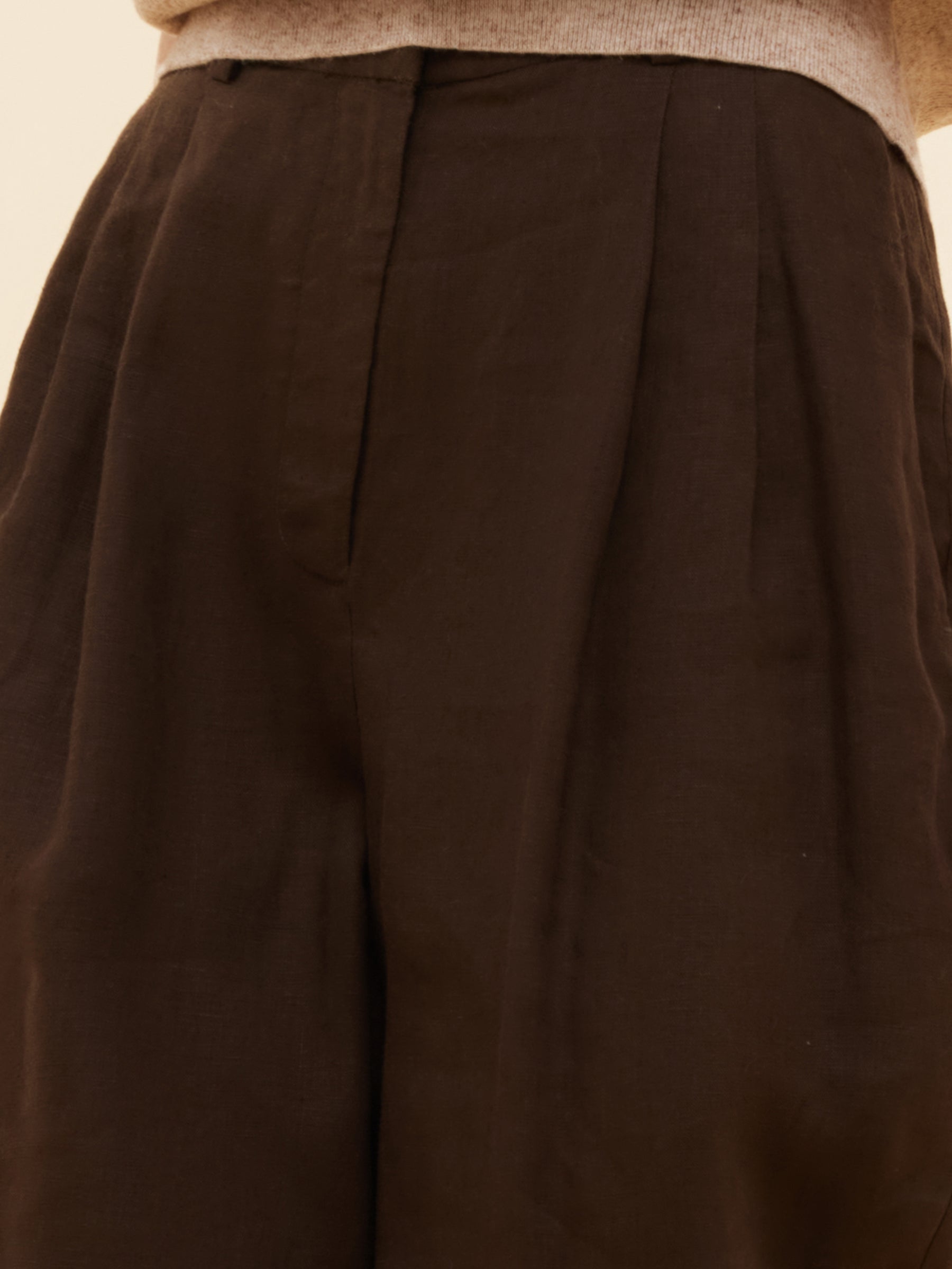 %100 Keten Kadın Düz Paça Pantolon