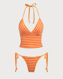 Sueña™ Turuncu Çizgili Tankini Mayo