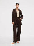 %100 Keten Kadın Bol Kesim Blazer