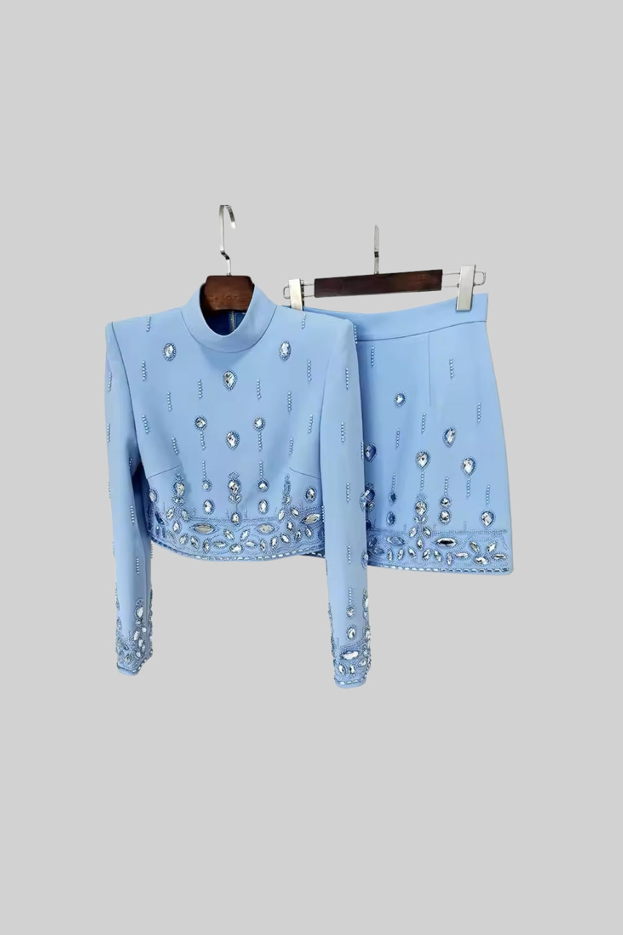 Elmas Süslemeli Mini Etekli Set