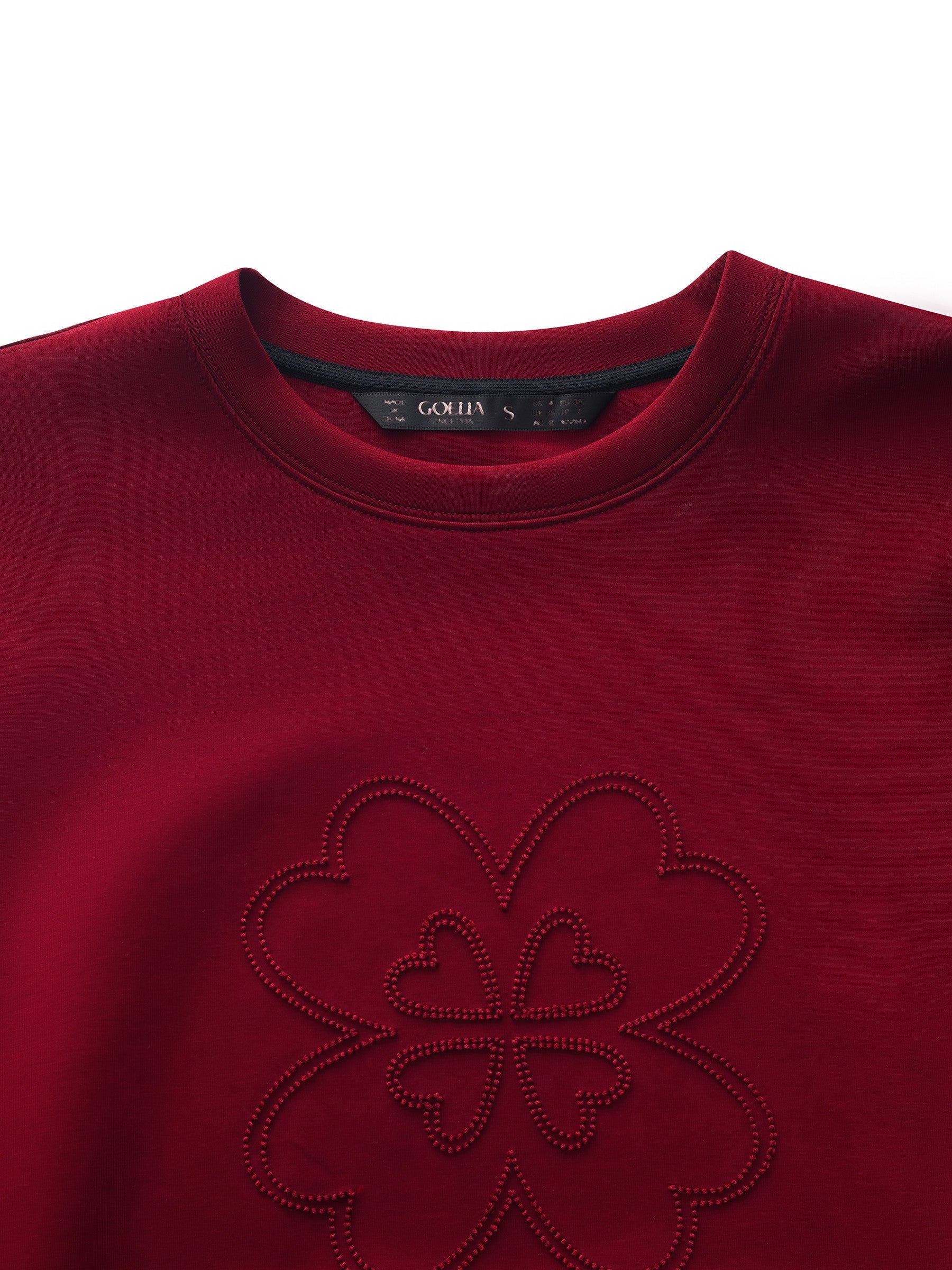 Dört Yapraklı Yonca İşlemeli Kadın Sweatshirt