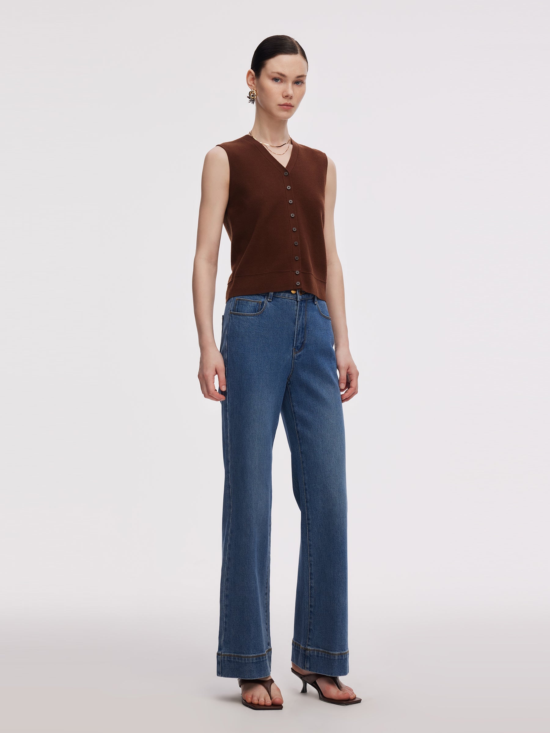 Tencel Karışımlı Örme Yelek Ve Şal İki Parçalı Set