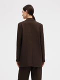 %100 Keten Kadın Bol Kesim Blazer
