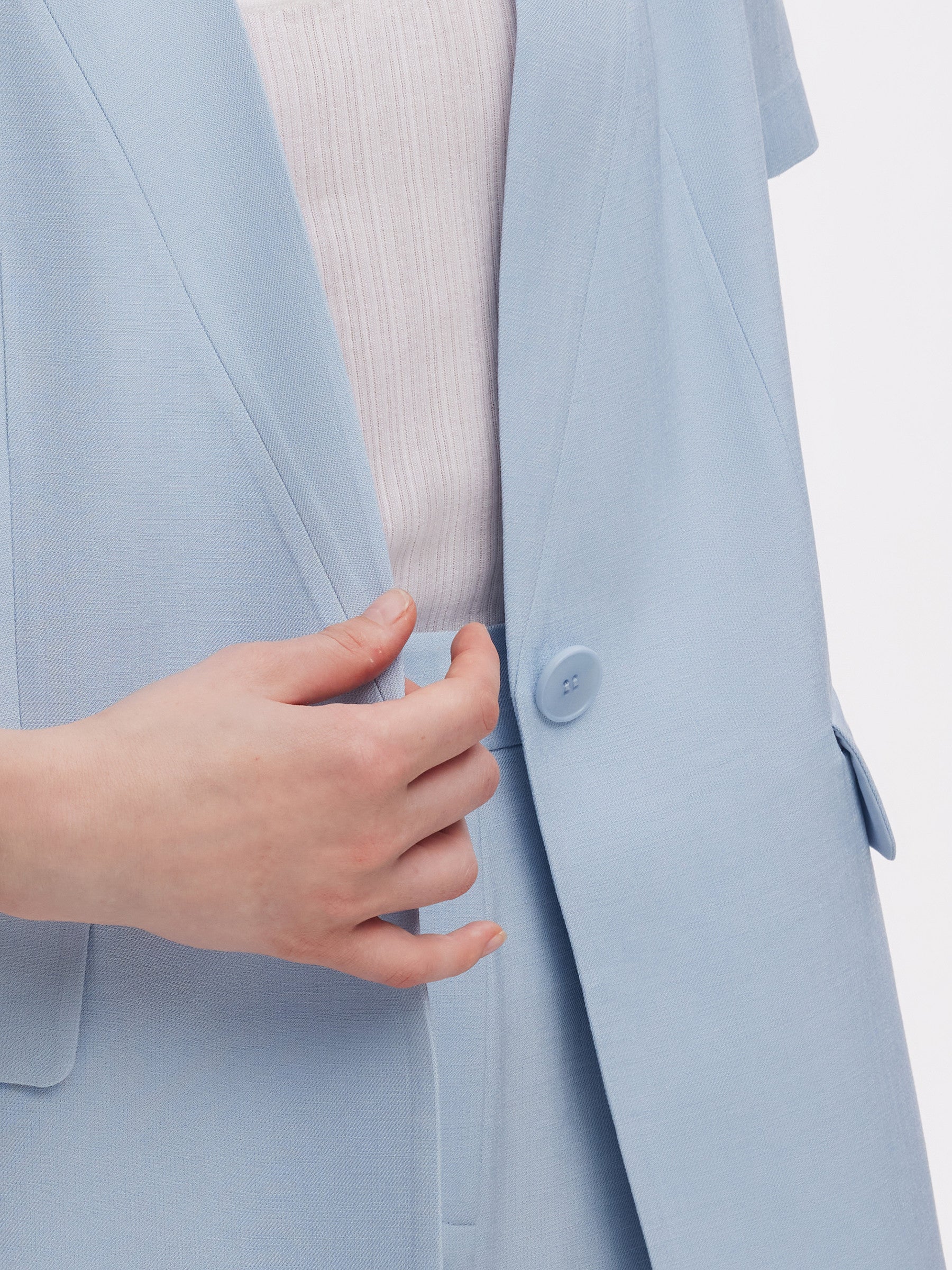 %100 Asetat Kadın Kısa Kollu Blazer