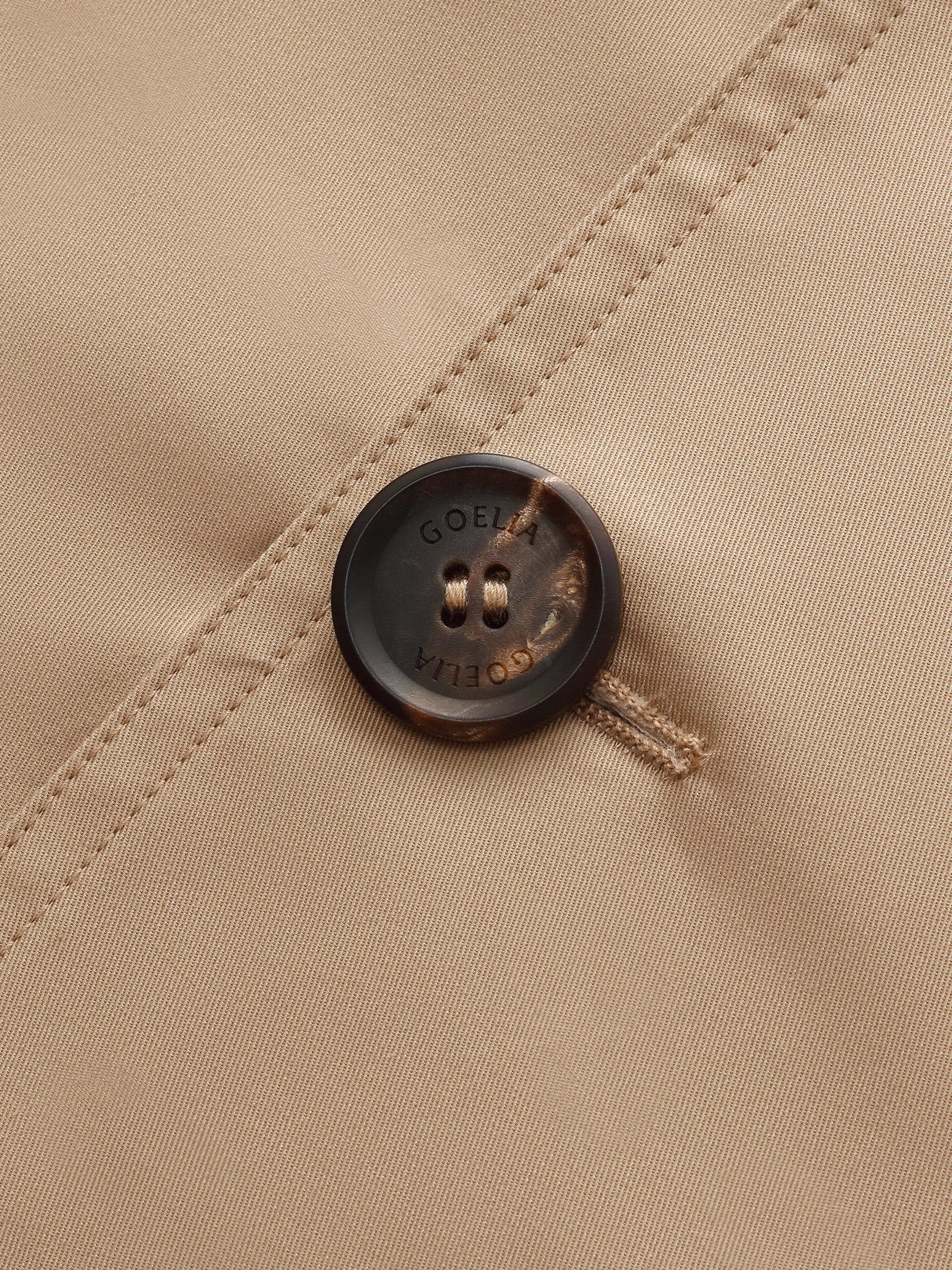 Pamuklu Renk Blok Manşetli Unisex Trençkot