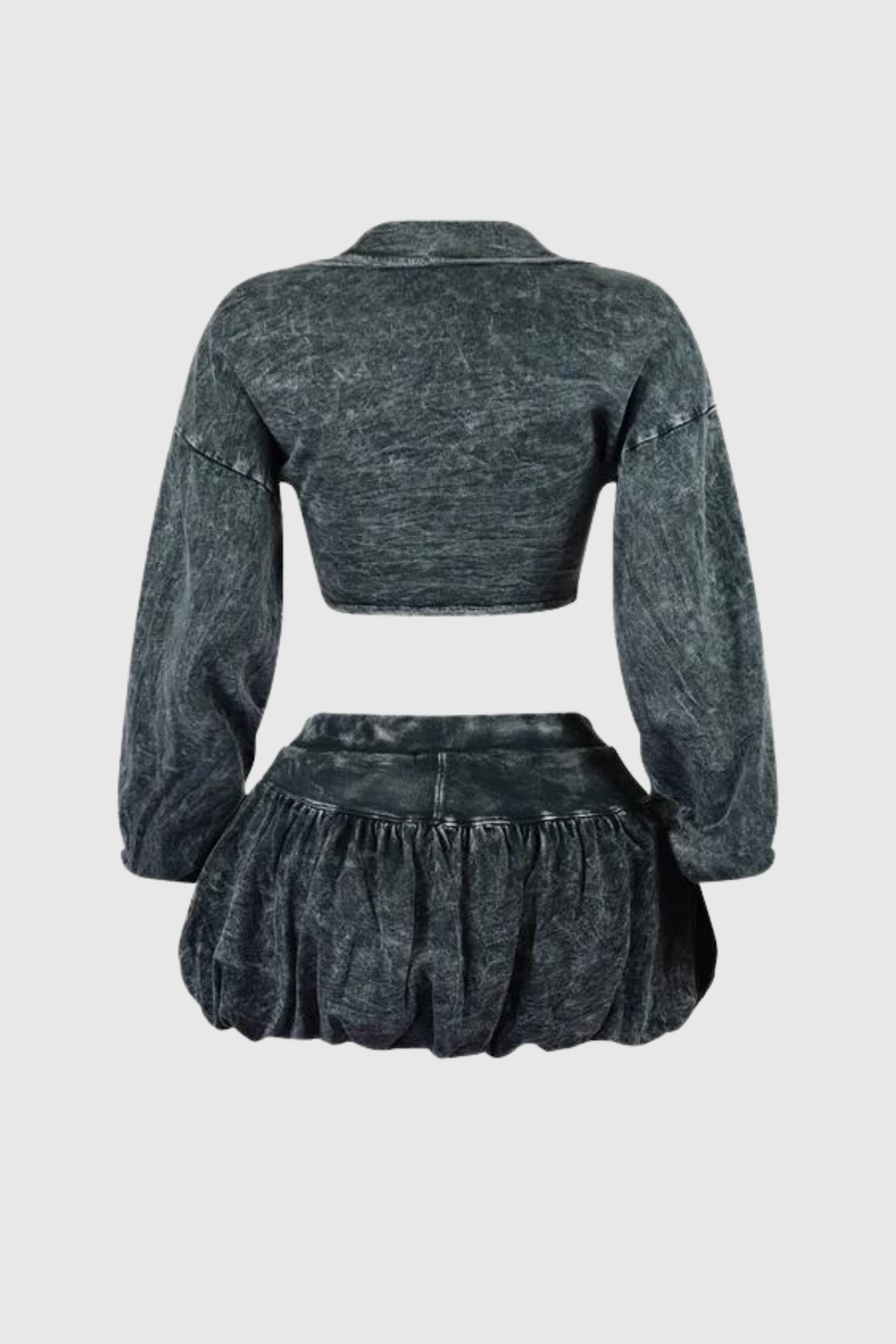 Aadhira Fırfırlı Dantelli Denim Etek Takım
