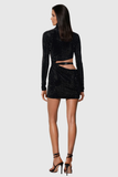 Abiba Dekolteli Payet Bodycon Mini Elbise