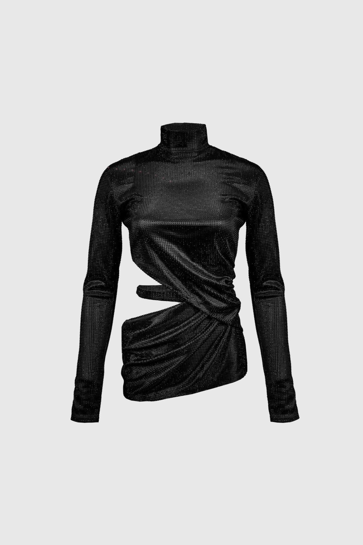Abiba Dekolteli Payet Bodycon Mini Elbise