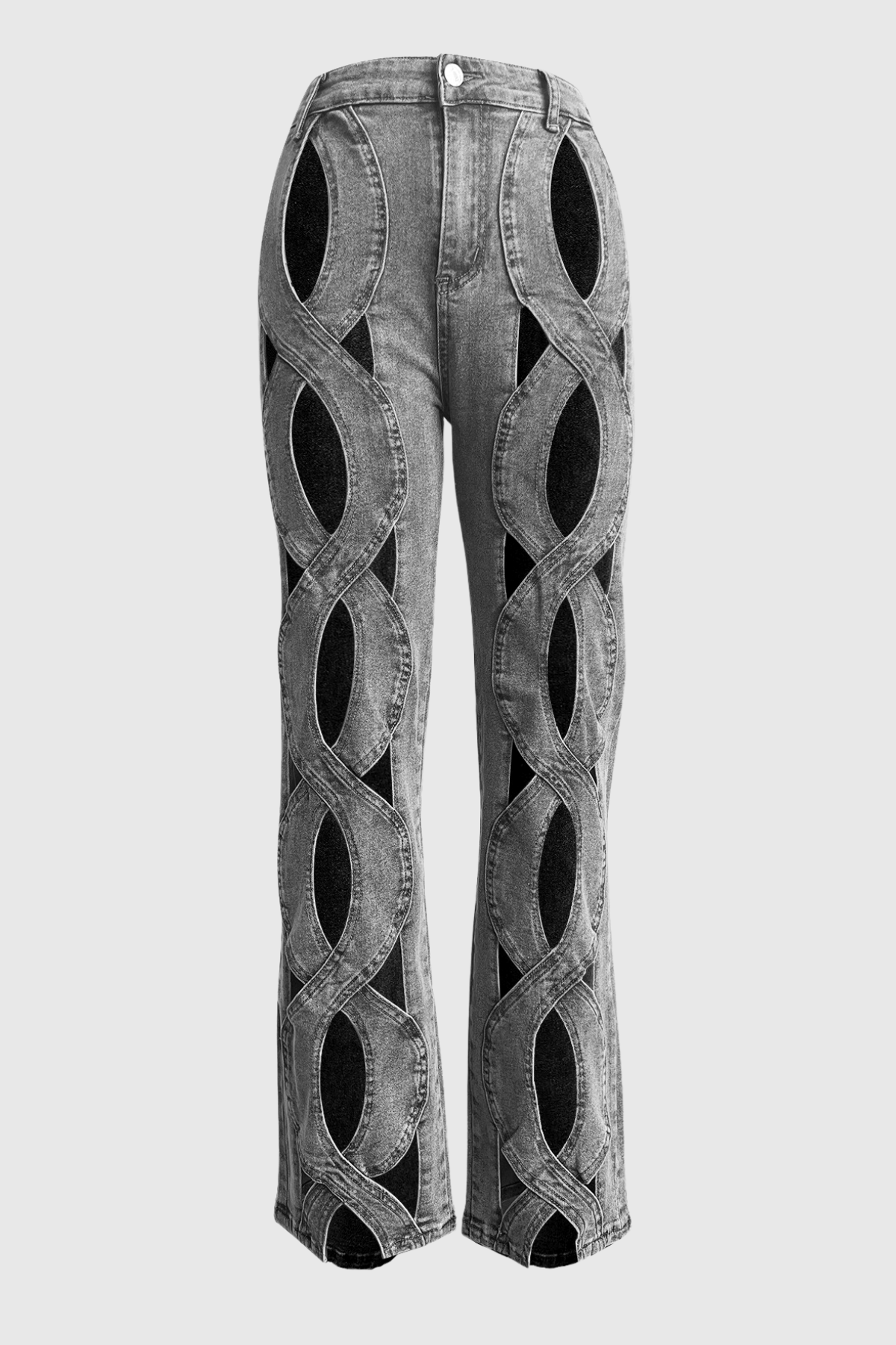 Abigail Hollow Denim Jeans Siyah