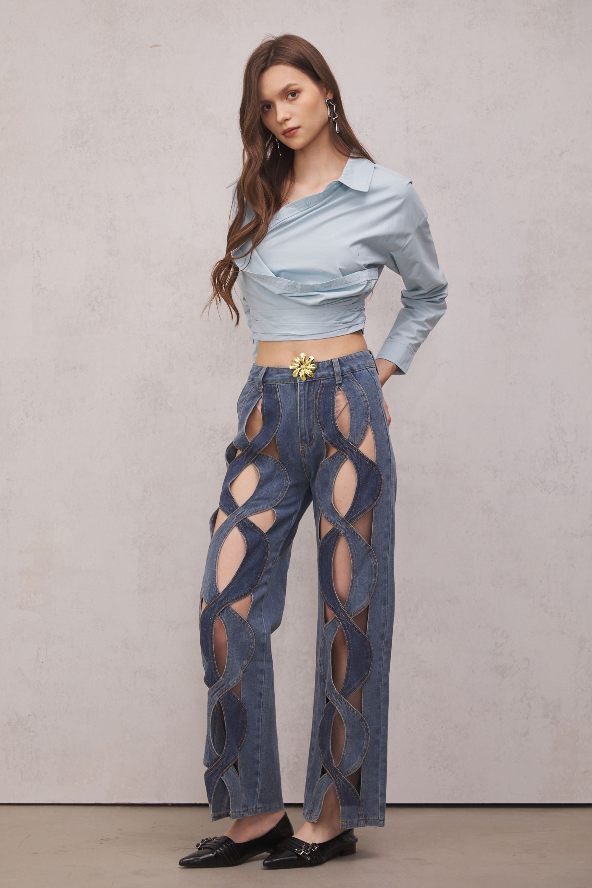 Abigail Hollow Denim Kot