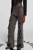 Abigail Hollow Denim Jeans Siyah