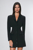 Abimelech Fiyonklu Bağcıklı Kesim Blazer Mini Elbise