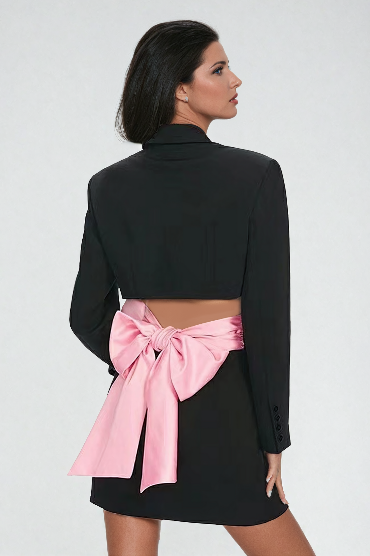 Abimelech Fiyonklu Bağcıklı Kesim Blazer Mini Elbise
