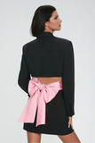 Abimelech Fiyonklu Bağcıklı Kesim Blazer Mini Elbise
