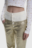 Acelynn Deconstruct Metalik Pantolon