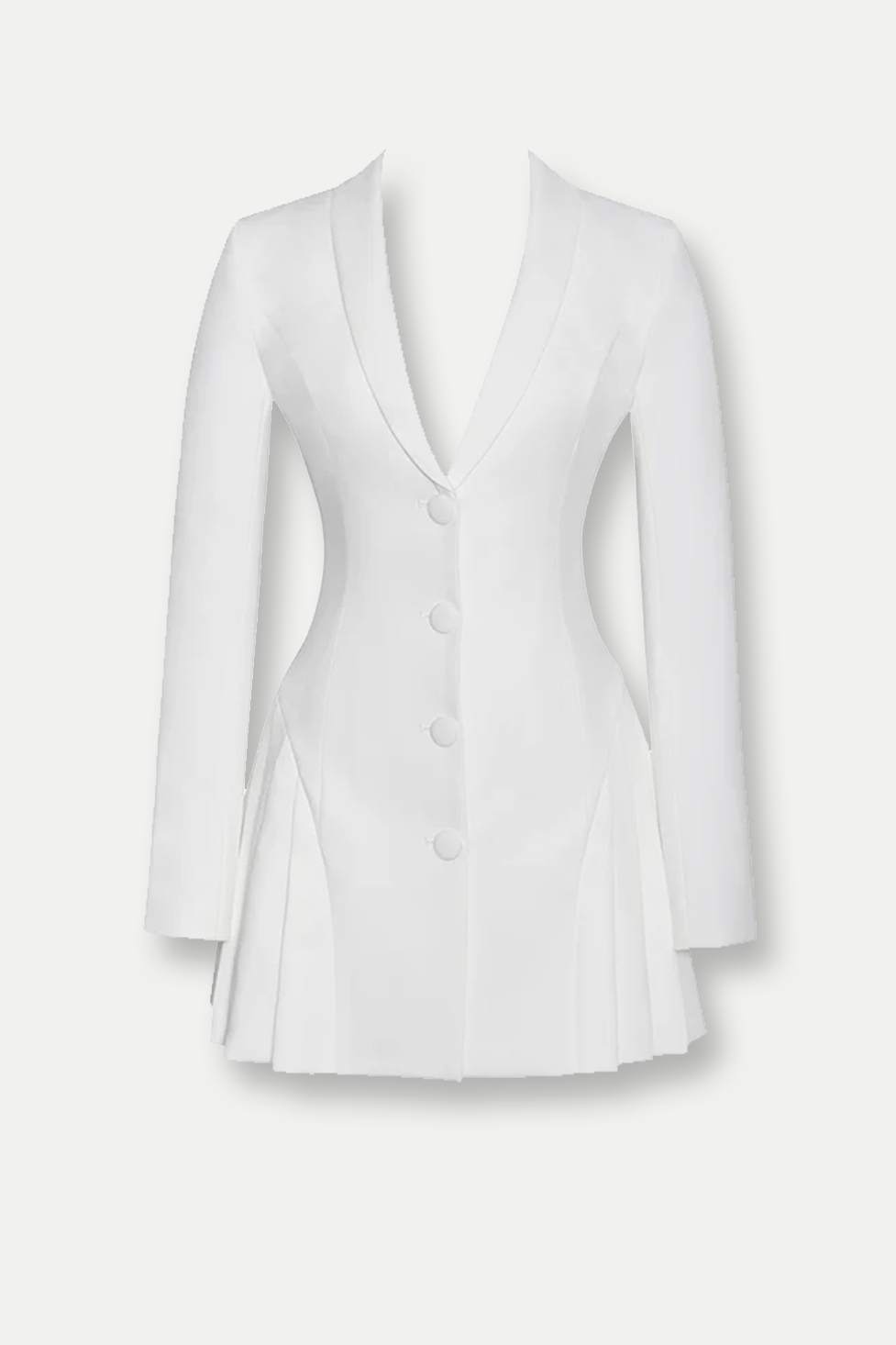 Acosta Dalma Plise Blazer Beyaz Mini Elbise