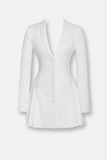 Acosta Dalma Plise Blazer Beyaz Mini Elbise