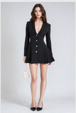 Acosta Dalma Plise Blazer Mini Elbise Siyah