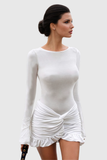 Adalinde Bağcıklı Dantelli Bodycon Mini Elbise