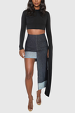 Adina Asimetrik Deforme Denim Etek