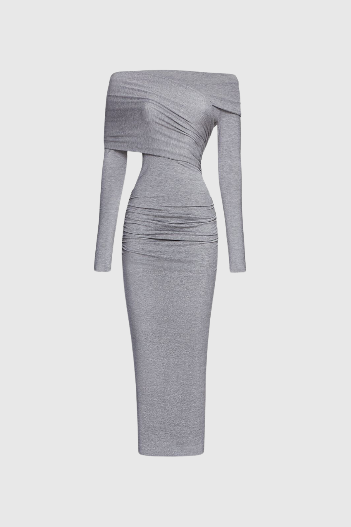 Afton Düşük Omuz Dantelli Bodycon Maxi Elbise