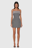 Akilina Kürk Spagetti Bodycon Mini Elbise