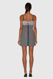 Akilina Kürk Spagetti Bodycon Mini Elbise