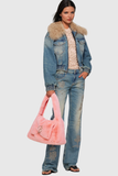 Akuna Kürk Dantelli Cepli Denim Ceket