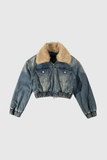 Akuna Kürk Dantelli Cepli Denim Ceket