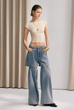 Amelia Cutout Denim Kot Mavi