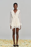 Amitabh Ruffle Lace Up File Mini Elbise