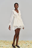 Amitabh Ruffle Lace Up File Mini Elbise