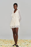 Amitabh Ruffle Lace Up File Mini Elbise
