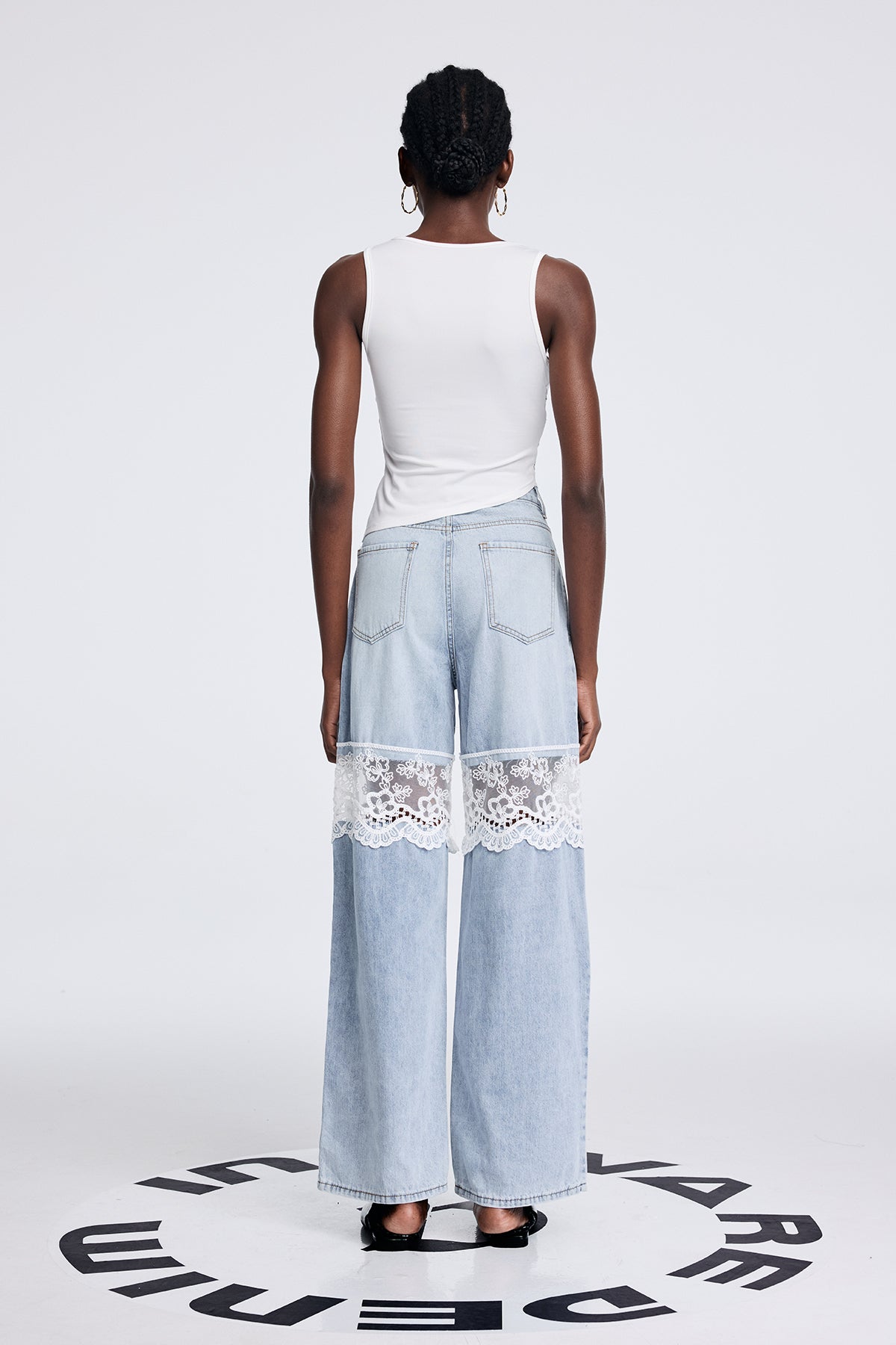 Apocatequil Lace Deconstruct Dantel Jeans
