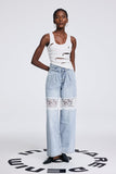 Apocatequil Lace Deconstruct Dantel Jeans