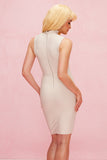 Arich Love Cutout Kolsuz Dar Mini Elbise
