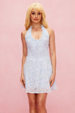 Arin Lace Yaka Çiçekli Volanlı Mini Elbise