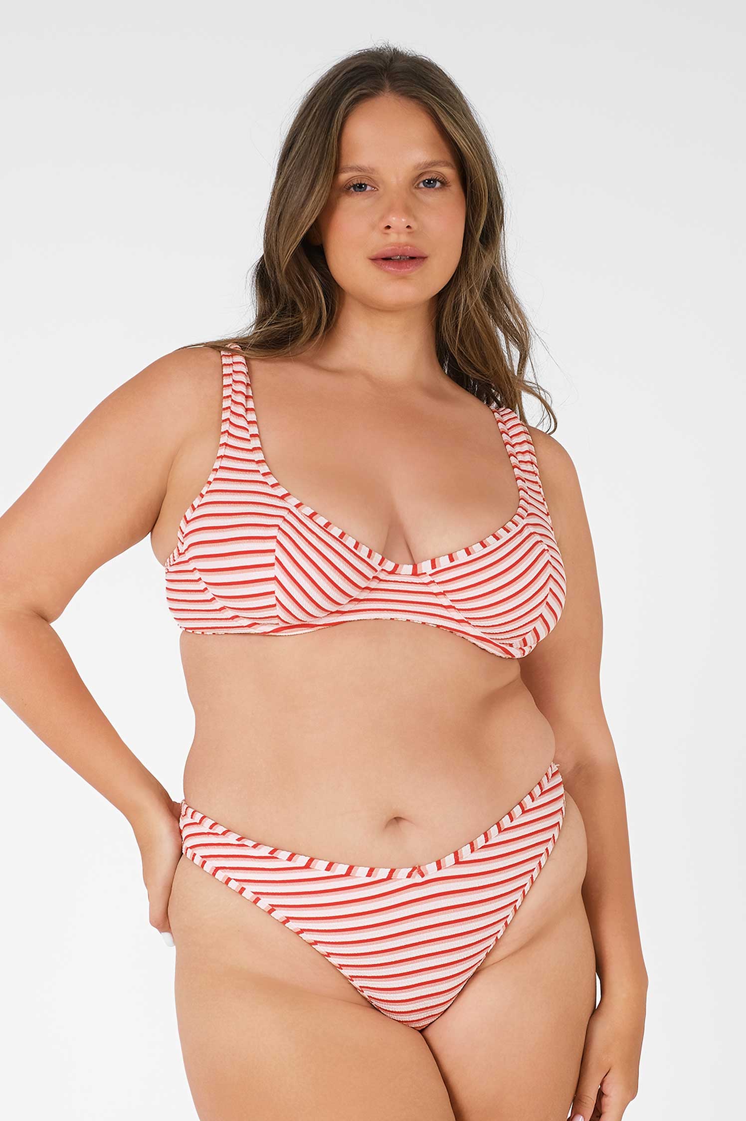 Sueña™ Giselle Cesur Bikini Altı / Kırmızı Jakarlı