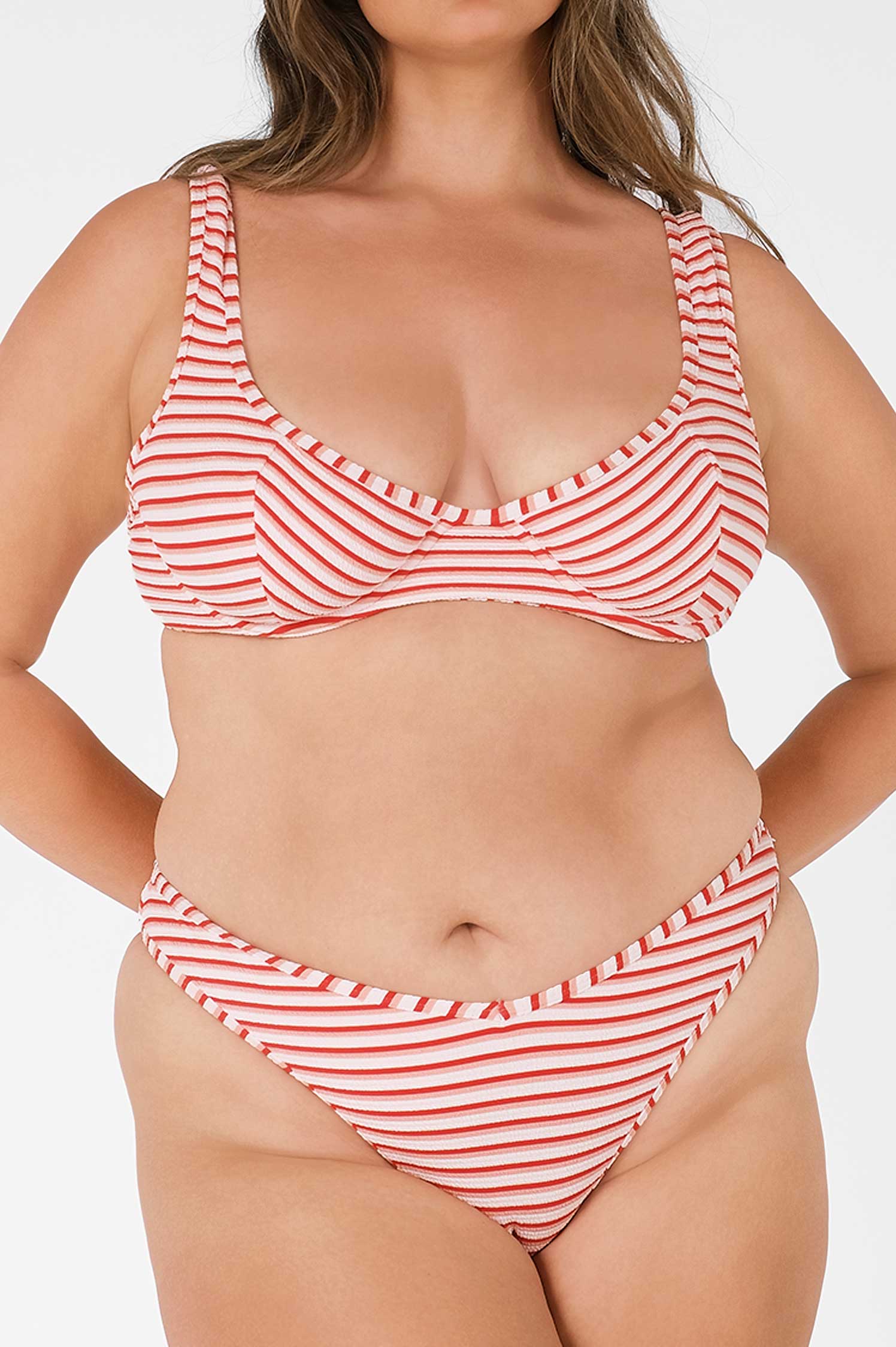 Sueña™ Giselle Cesur Bikini Altı / Kırmızı Jakarlı