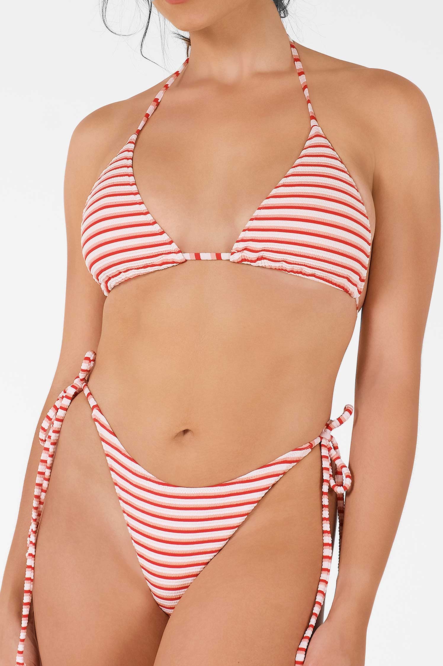 Sueña™ Martini Üçgen Bikini Üstü / Kırmızı Jakarlı (Son İndirim)