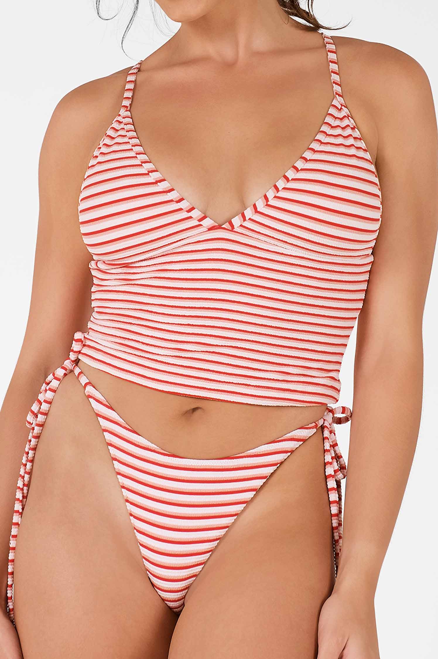 Sueña™ Holly Tankini Üst / Kırmızı Jakarlı
