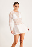 Baldr Lace Çiçekli Volanlı Mini Elbise