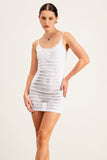 Baldur Bodycon Spagetti Yırtık Mini Elbise