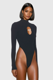 Ballari Kesikli İnci Bodycon Bodysuit
