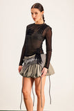Banks Bodycon Mesh Crop Top Siyah